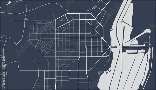 map of the city of Magnitogorsk, Russia