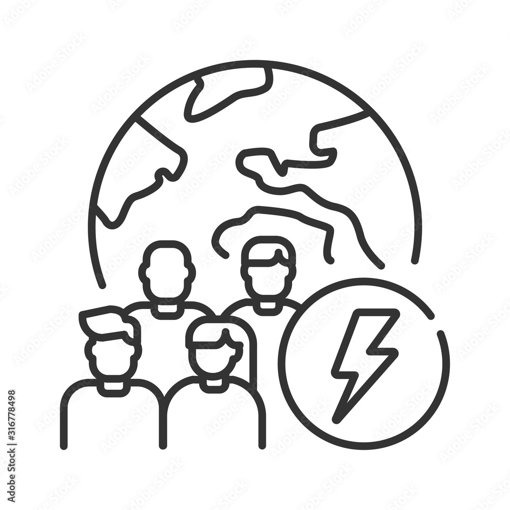 Social problem black line icon. Discrimination, conflicts, crime. Sign for web page, mobile app, banner, social media. Editable stroke. Social problem black line icon. Discrimination, conflicts, crime. Sign for web page, mobile app, banner, social media. Editable stroke.