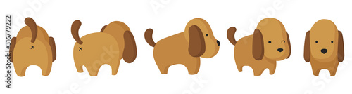 Five funny cartoon dogs