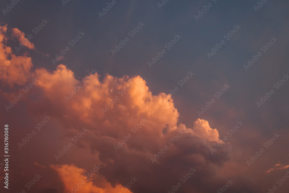 Dramatic clouds in the sky during sunset Dramatic clouds in the sky during sunset