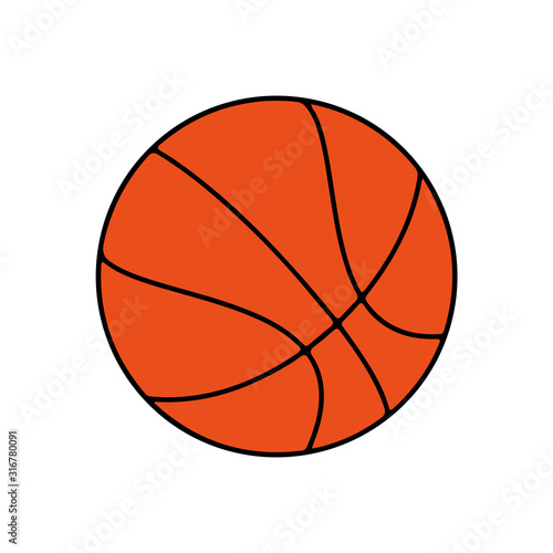illustration of a basketball outline isolated