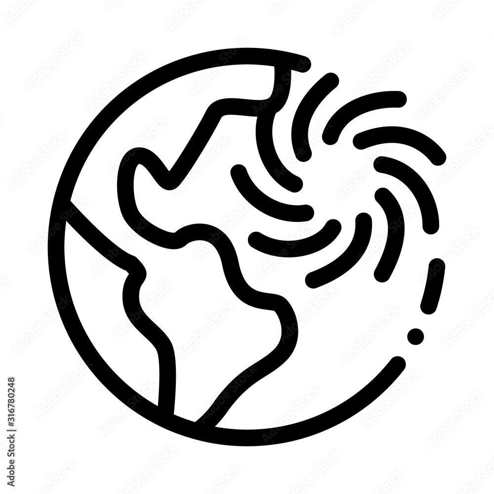 Cyclone Planet Icon Vector. Outline Cyclone Planet Sign. Isolated Contour Symbol Illustration Cyclone Planet Icon Vector. Outline Cyclone Planet Sign. Isolated Contour Symbol Illustration