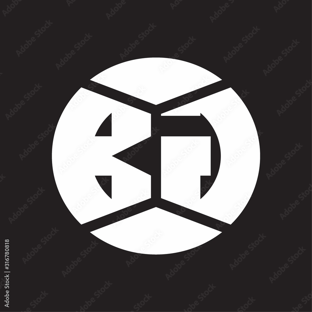 BG Logo monogram with piece circle ribbon style on black background BG Logo monogram with piece circle ribbon style on black background
