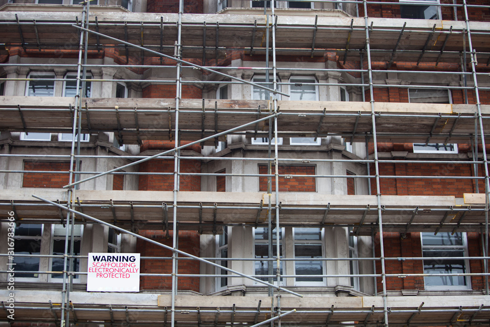 Low angle view of scaffolding