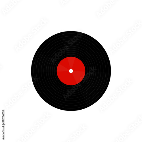 vinyl record music vector with vinyl record word