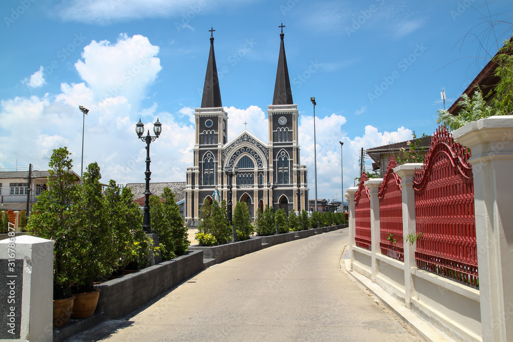 Chanthaburi, Thailand - May 16, 2011: View of landscape the Church is famous in Chantaburi at Thailand