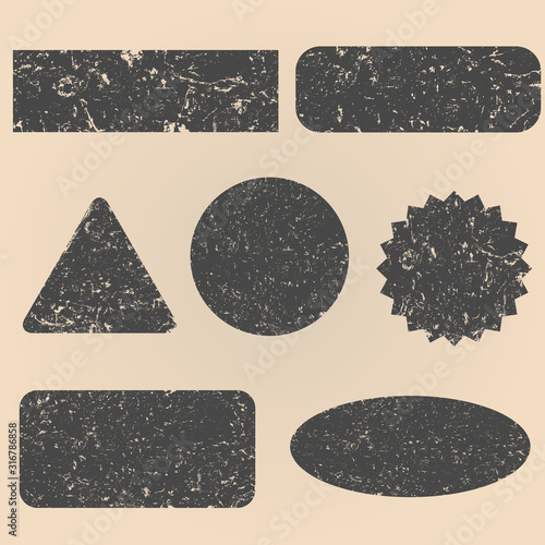 Vector Set of Blank Stamp Frame Templates