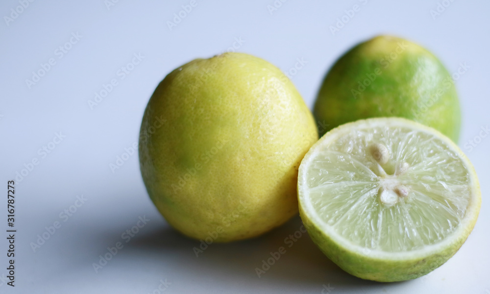 Lime (citrus fruit) on white background. Lime (citrus fruit) on white background.