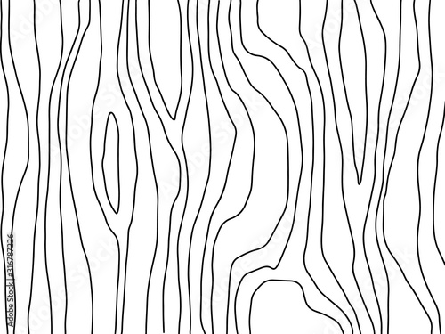 Abstract wood texture black line vector background