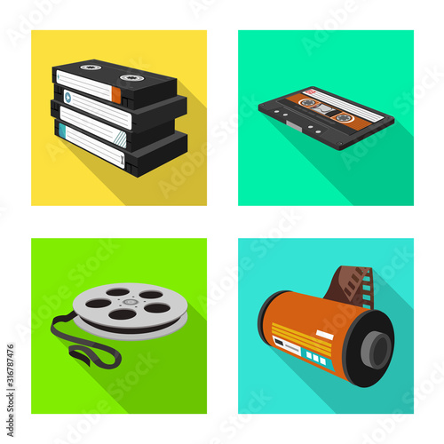 Isolated object of equipment and device sign. Set of equipment and player stock symbol for web.