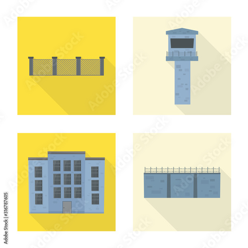 Vector design of security and police icon. Collection of security and detention vector icon for stock.