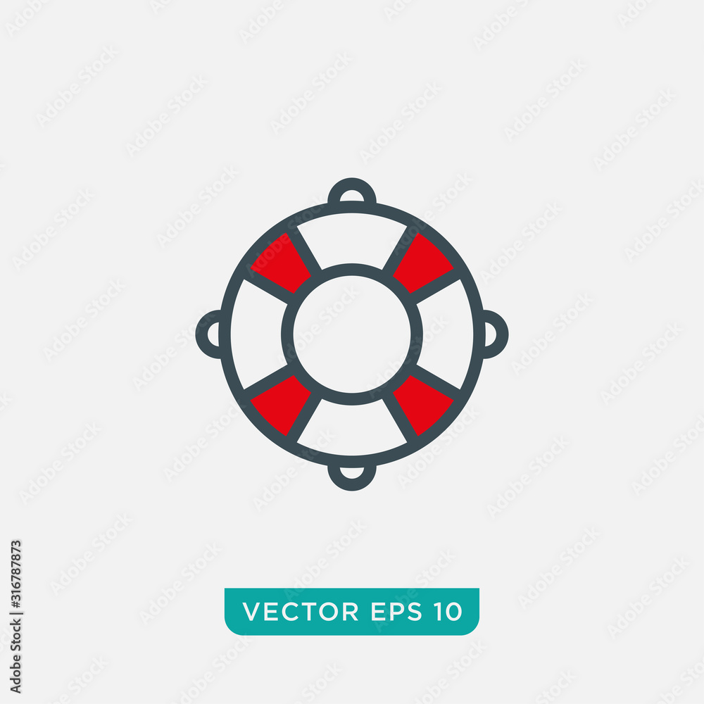 Life Buoy Icon Design, Float Icon Vector EPS10