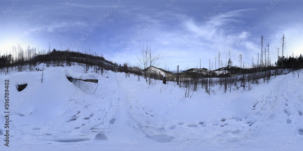 Snow in Tatra Mountains HDRI Panorama
