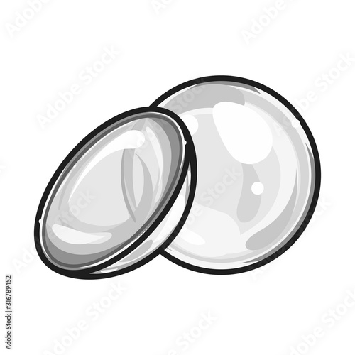 Vector illustration of lense and contact symbol. Web element of lense and optical vector icon for stock.