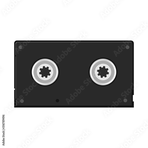 Vector illustration of videotape and reel symbol. Web element of videotape and videocassette stock symbol for web.