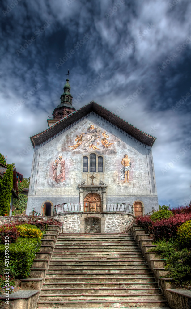 Fototapeta premium The Beautiful Church in Conflans, France