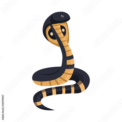 Vector illustration of cobra and king icon. Web element of cobra and head stock symbol for web.