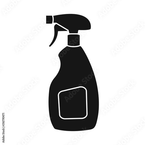 Vector illustration of detergent and bottle sign. Graphic of detergent and liquid vector icon for stock.