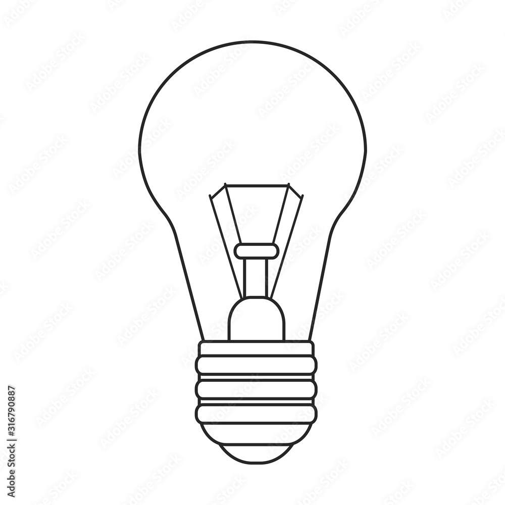 Electric lamp vector icon.Line vector icon isolated on white background electric lamp. Electric lamp vector icon.Line vector icon isolated on white background electric lamp.