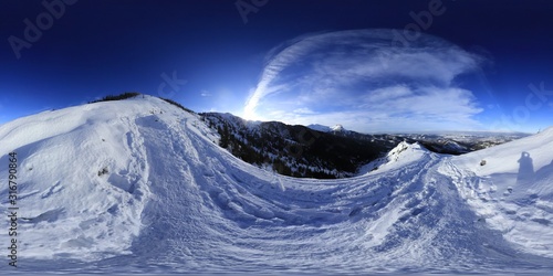 Fototapeta Naklejka Na Ścianę i Meble -  HDRI Panorama on Sunny Day in Winter Tatra Mountains