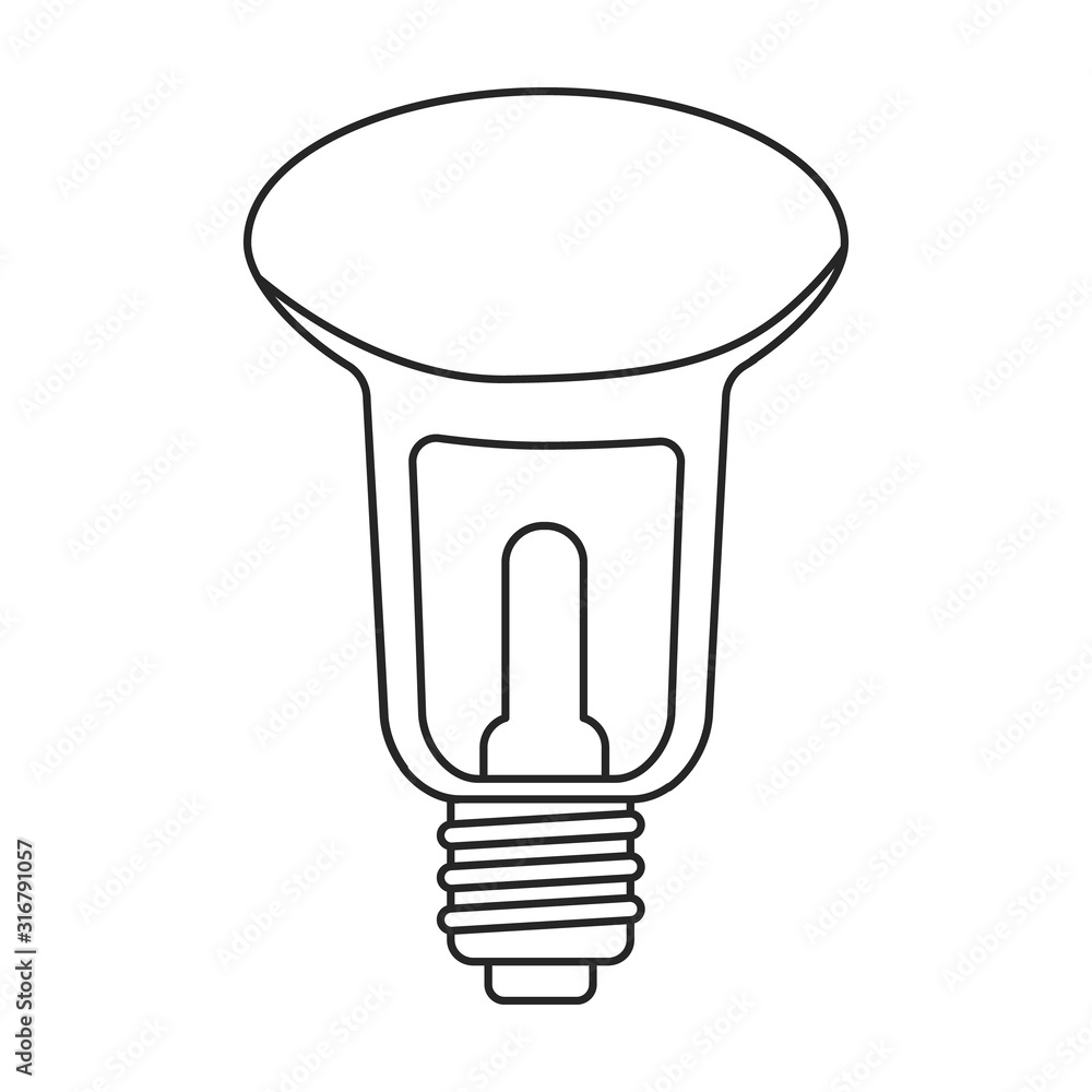 Electric lamp vector icon.Line vector icon isolated on white background electric lamp. Electric lamp vector icon.Line vector icon isolated on white background electric lamp.