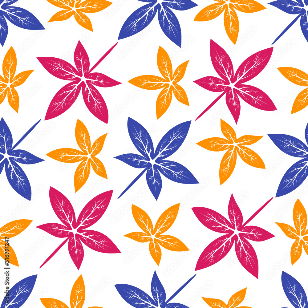 seamless pattern with leafs element in light background