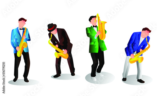 saxophonist character vector