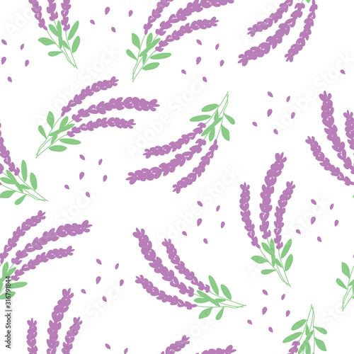 lavender pattern on white background.