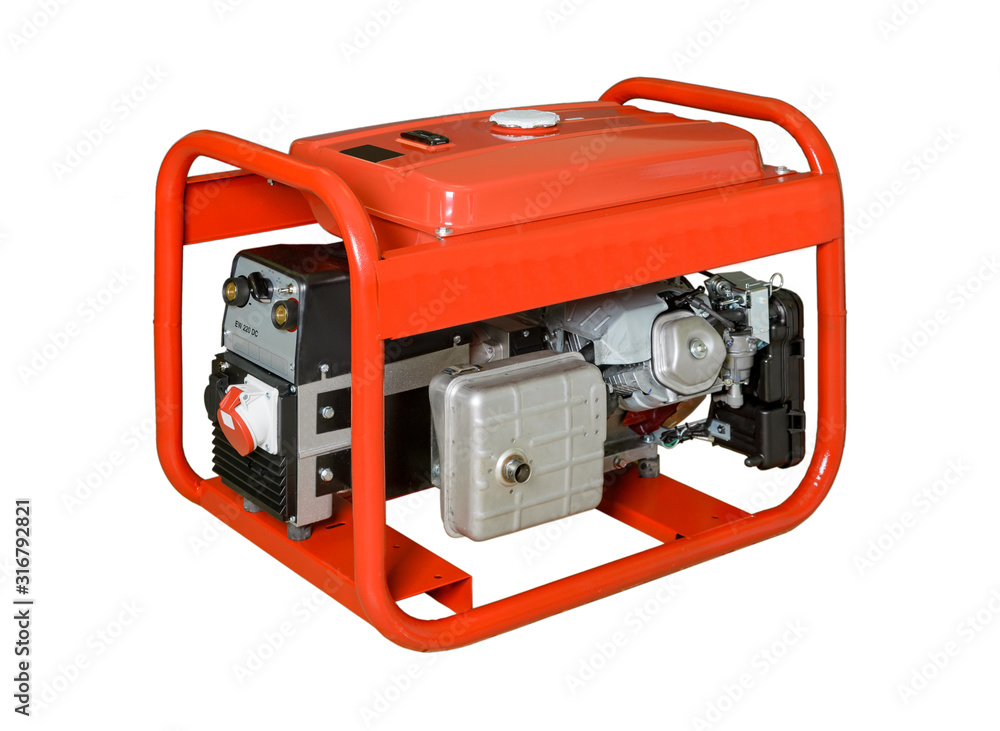 Mobile, portable mobile diesel or gasoline generator, control unit isolated on a white background. Mobile, portable mobile diesel or gasoline generator, control unit isolated on a white background.