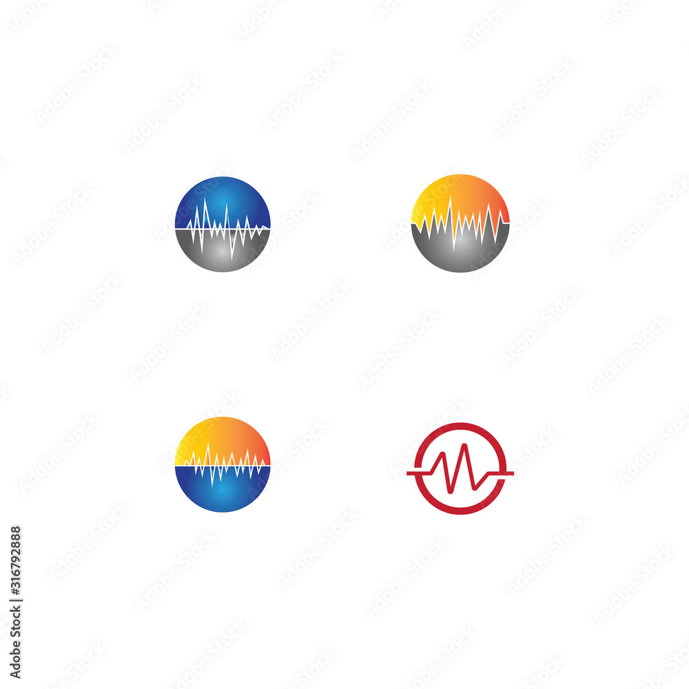 Set Sound waves vector illustration Set Sound waves vector illustration