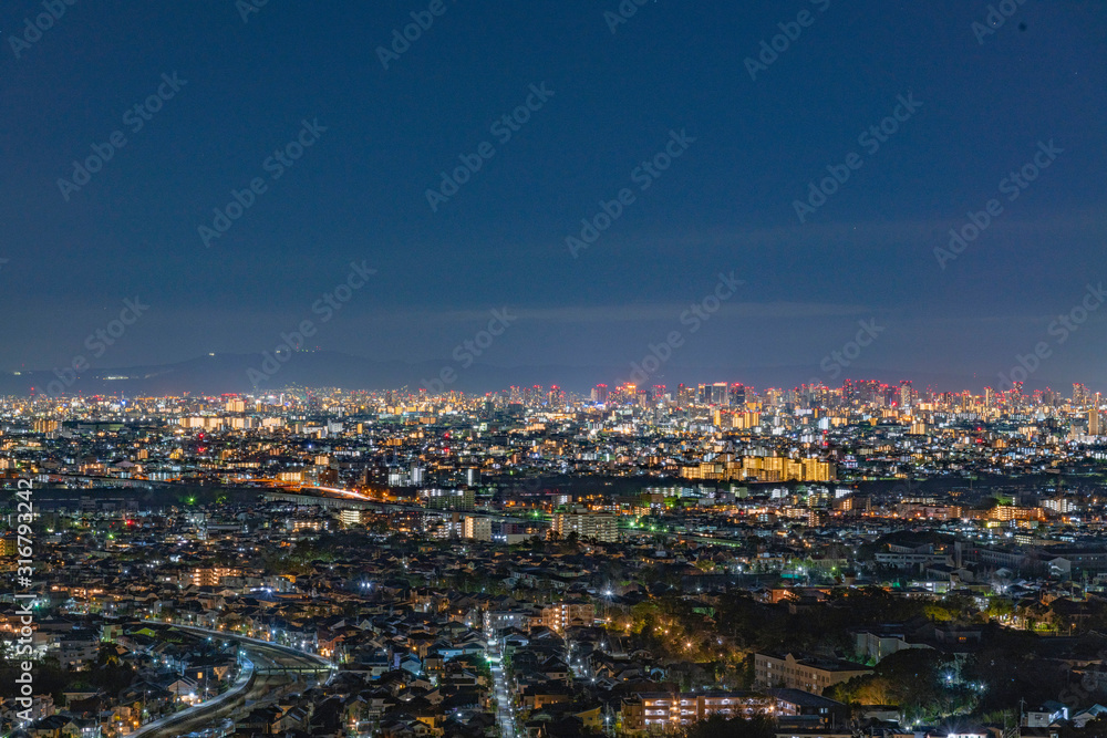 兵庫西宮にある甲山森林公園展望台からの夜景