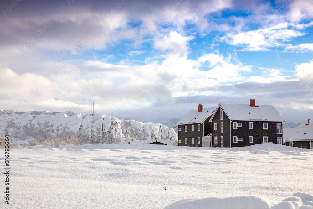 Winter and snow in Brønnøysund, Nordland county