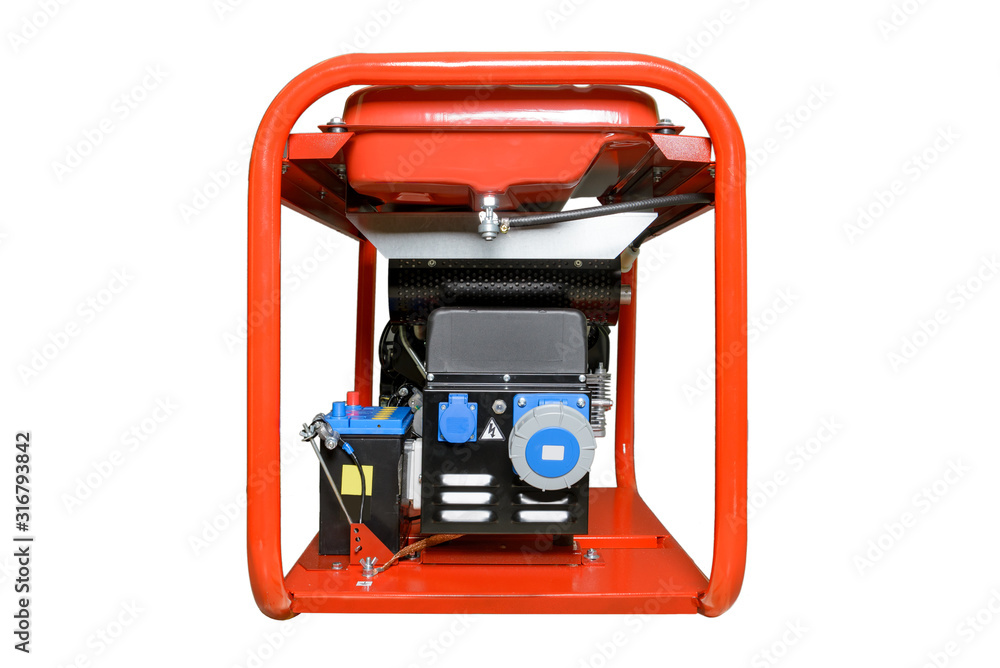 Mobile, portable mobile diesel or gasoline generator, control unit isolated on a white background. Mobile, portable mobile diesel or gasoline generator, control unit isolated on a white background.