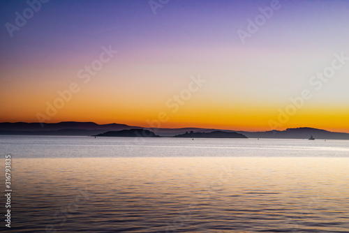 firth of forth at sunset  fife  scotland.