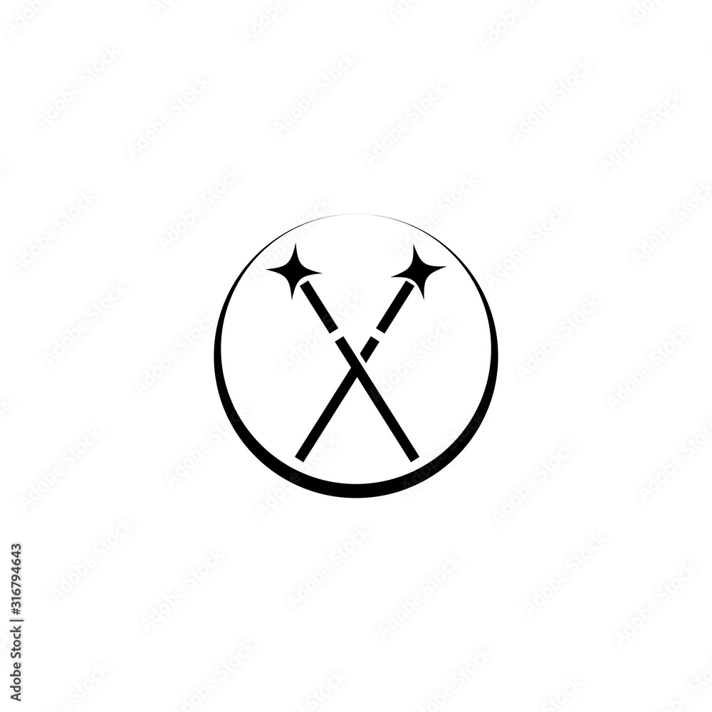 Wand magic hat Logo Template vector symbol Wand magic hat Logo Template vector symbol