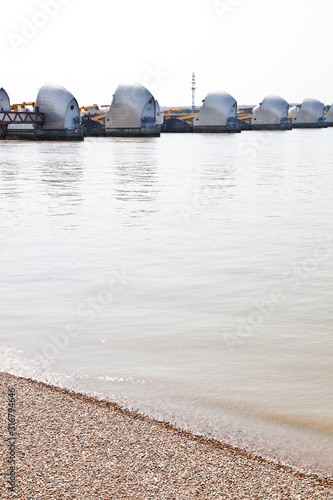 Thames Barrier by pebble beach
