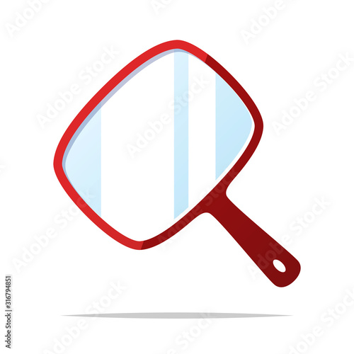 Rectangular hand mirror vector isolated illustration