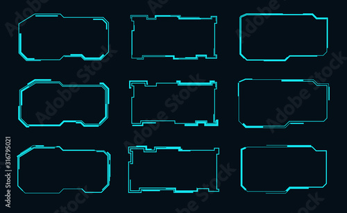 Set of futuristic frames for the hud interface.