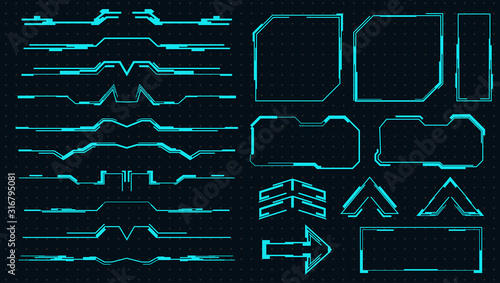 Set of futuristic elements for the hud interface.