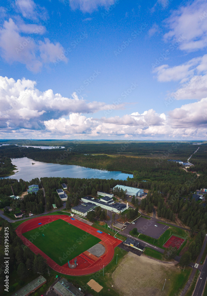Obraz premium Sports arena aerial view
