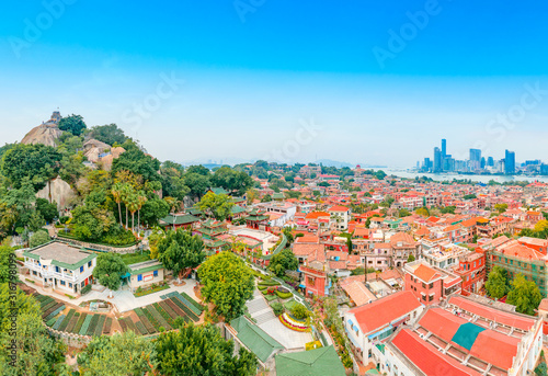 Aerial view of Gulangyu Island, Fujian Province, China