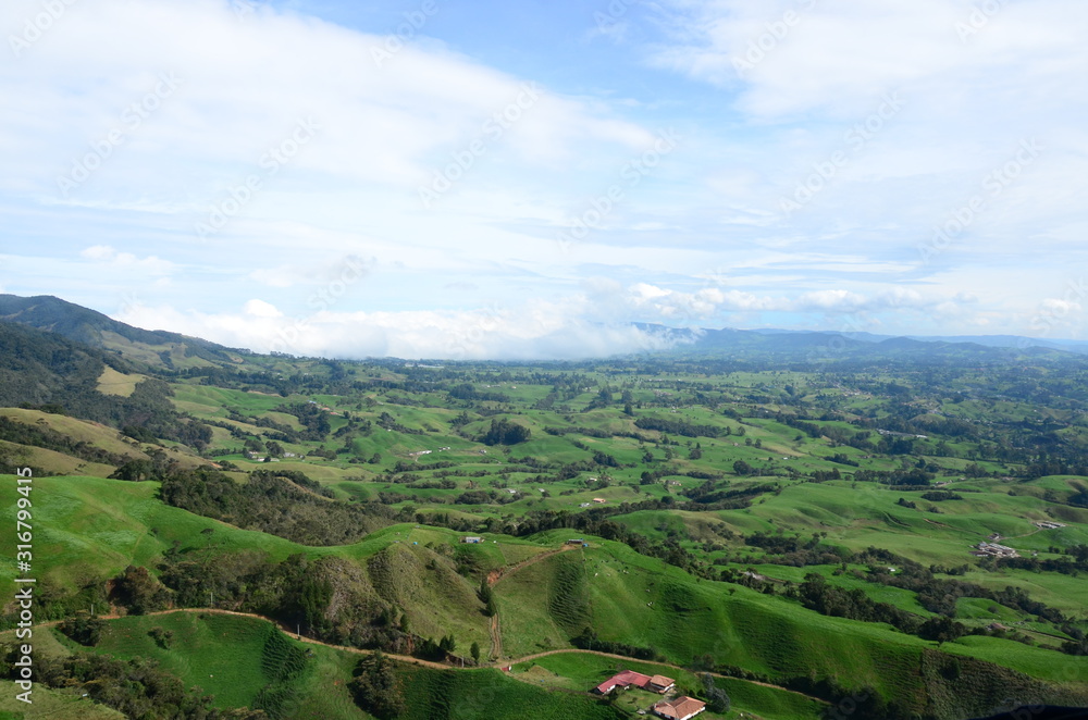 Naklejka premium aerial photography, north of antioquia, milk zone of colombia