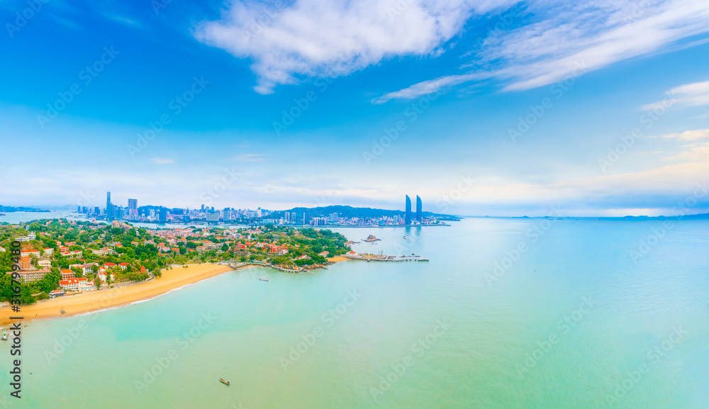 Aerial view of Gulangyu Island, Fujian Province, China Aerial view of Gulangyu Island, Fujian Province, China