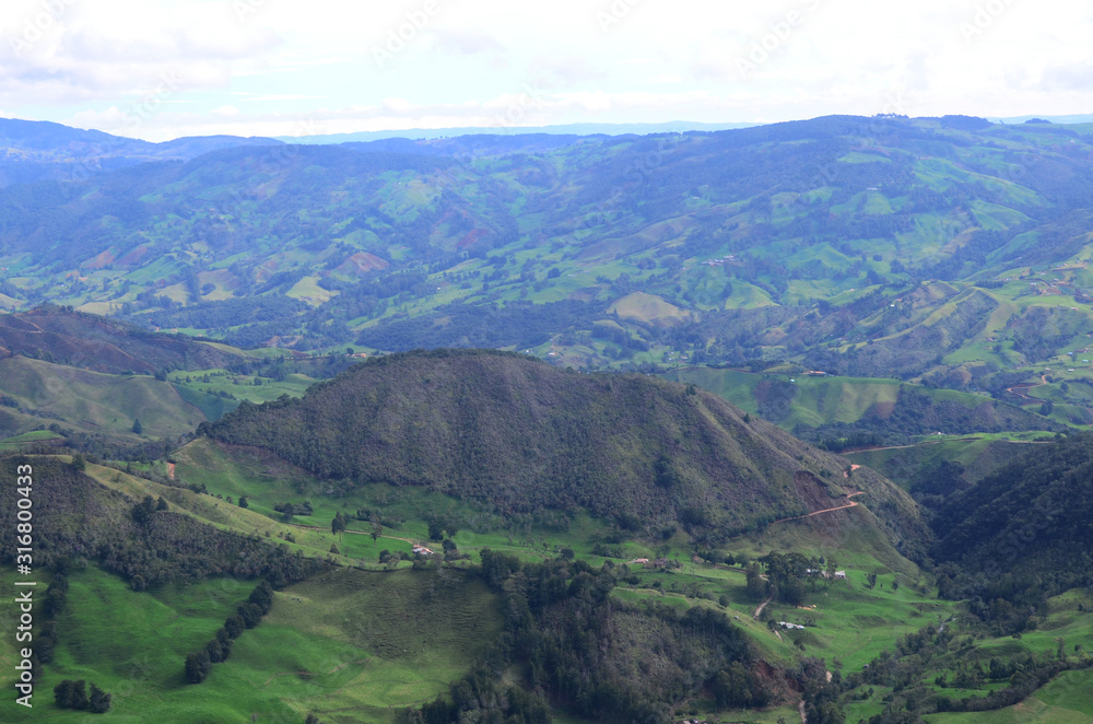 Naklejka premium aerial photography, north of antioquia, milk zone of colombia