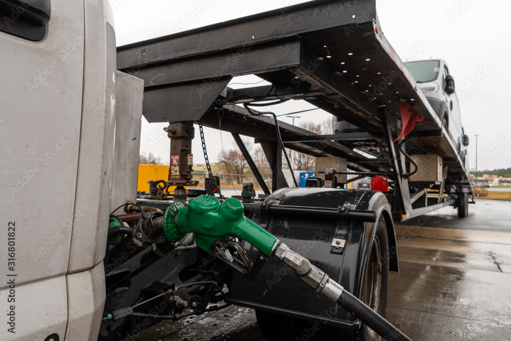 Fototapeta premium Diesel cost in the USA