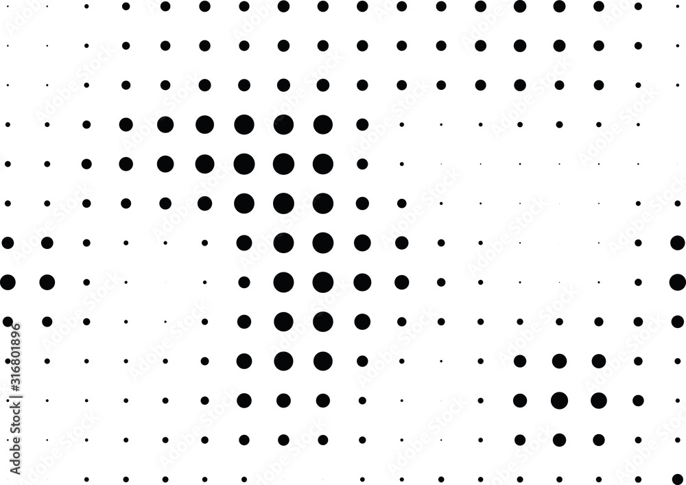 Abstract halftone dotted background. Monochrome grunge pattern with dot and circles.  Vector modern pop art texture for posters, sites, business cards, cover, postcards, labels, stickers layout.