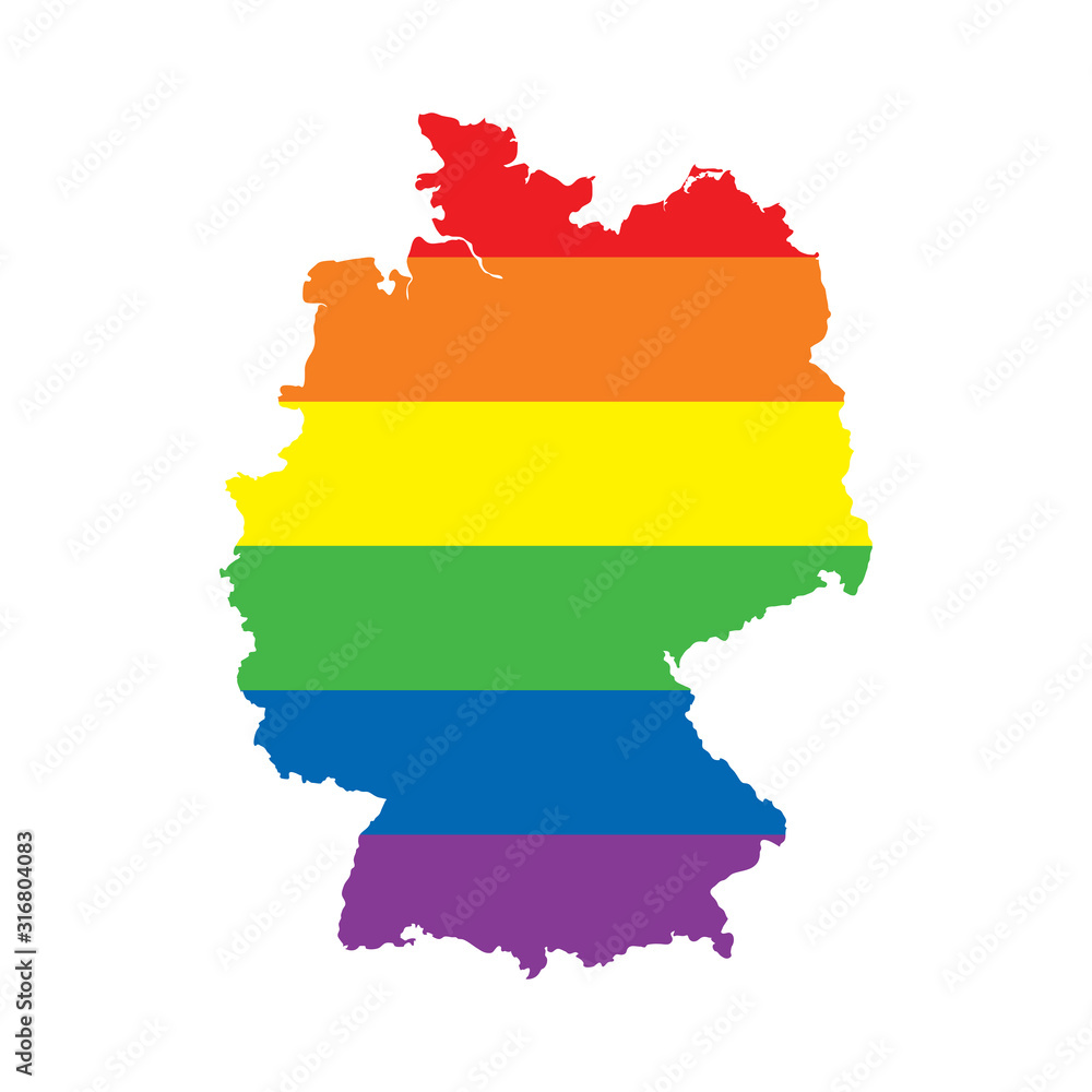 Germany LGBTQ gay pride flag map Germany LGBTQ gay pride flag map