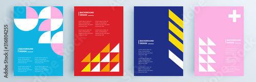 Modern abstract covers set, minimal covers design. Colorful geometric background, vector illustration.