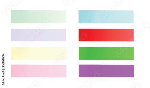 Colorful narrow sticker set. vector
