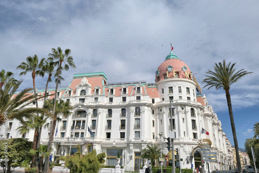 Famous Negresco hotel by Promenade des Anglais in Nice